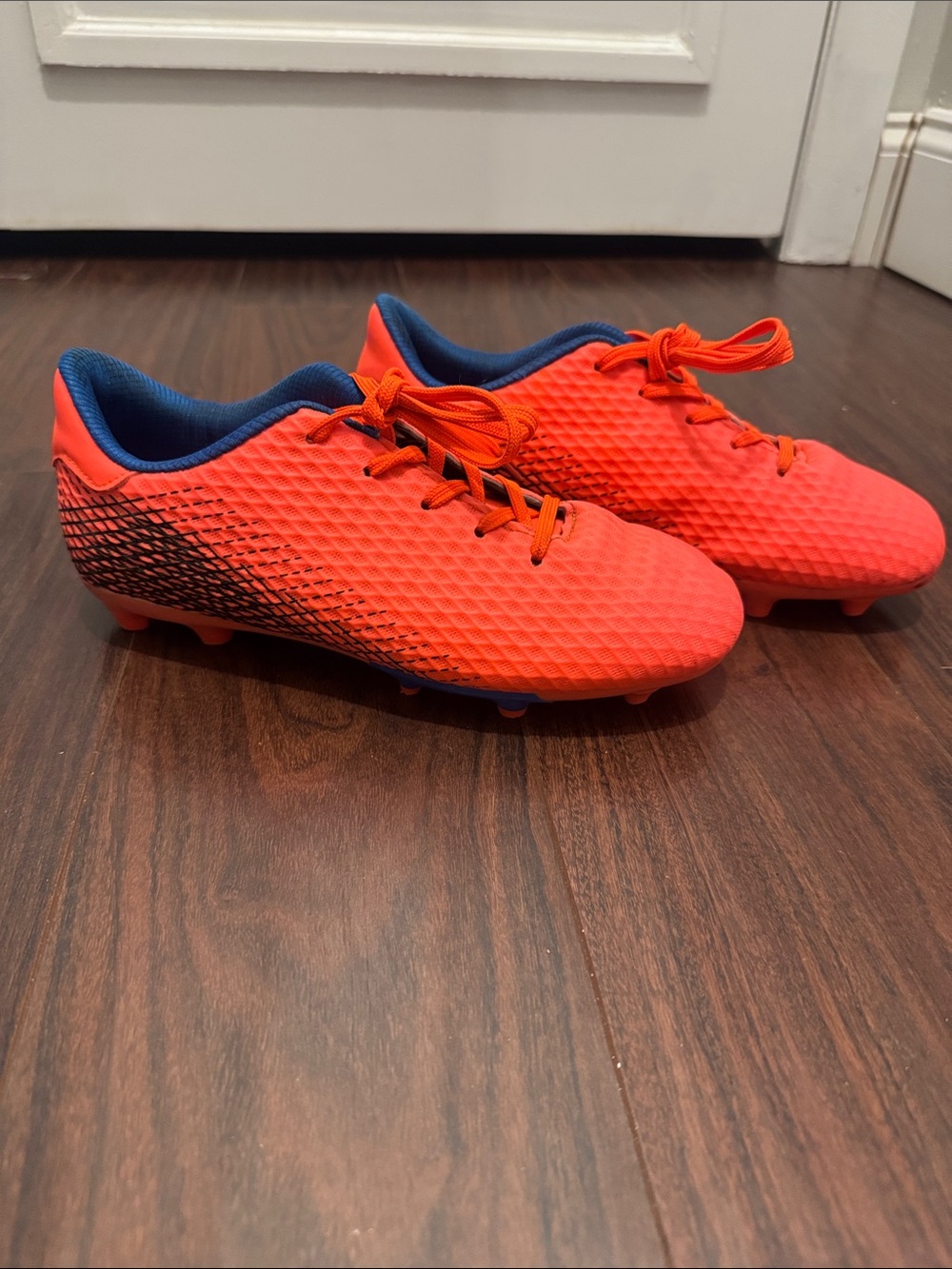 Men’s Soccer Cleats with Orange with Blue Trim